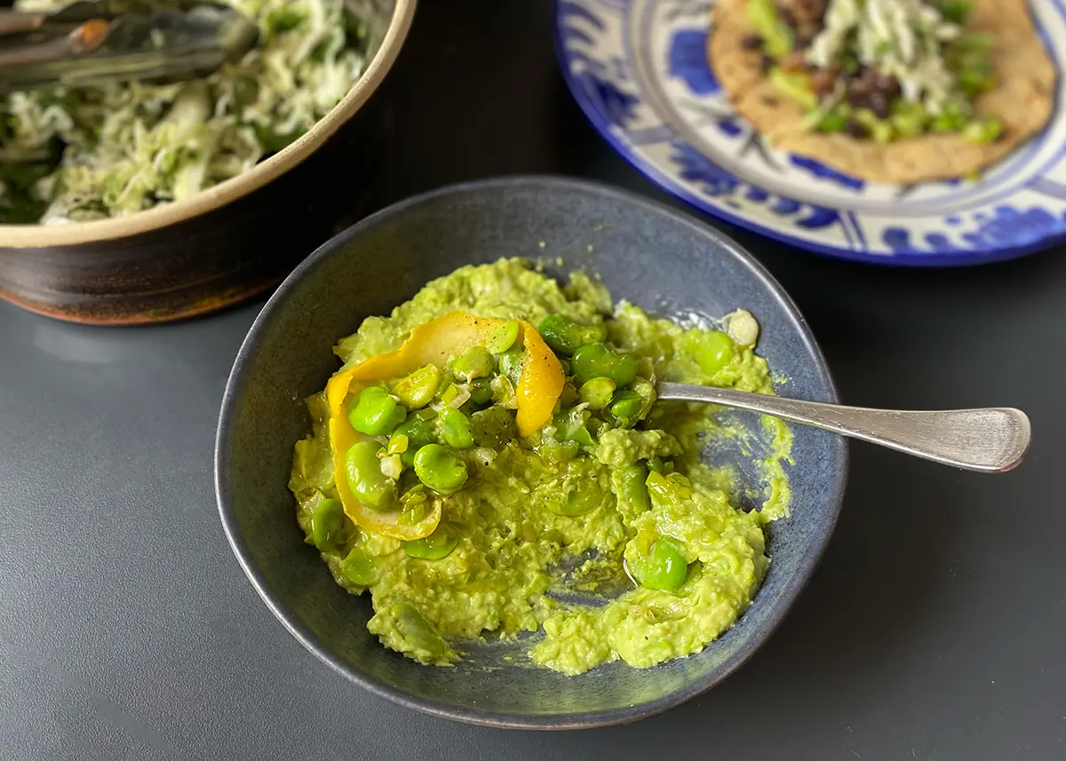Avocado and Broad Bean Mash 3 - CERES Fair Food Avocado and broad bean mash